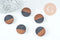 Pendentif disque bois résine noire 18mm, x5 (G2947)