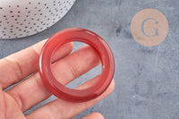 Pendentif donut agate orange teintée,agate naturelle,agate teintée,46-55mm, x1 (G3889)