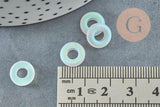 Pendentif donut disque verre blanc irisé 10x3mm,x10 (G6380)