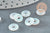 Pendentif donut disque verre blanc irisé 10x3mm,x10 (G6380)