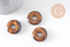 Pendentif donut oeil de tigre naturel 20mm, x1 (G10349)
