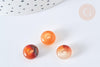 Pendentif donut perle rondelle cornaline création bijoux 10mm, création bijou pierre, x 2 (G7657)