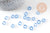 Pendentif donut verre bleu 10x3mm, x 10 (3.3g) (G3668)
