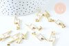 Pendentif éclair doré émaillé zamac doré 27.5mm, pendentif doré, x1 (G6394)