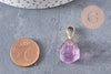 Pendentif en forme de goutte en améthyste naturelle à facettes dorées 19-21mm, pierre, x1 G5888