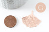 Pendentif estampe filigrane feuille gingko laiton or rose 33mm, Pendentif très fin et léger, x2 (G9826)