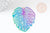 Pendentif estampe filigrane feuille monsterosa acier inoxydable multicolore 50x45mm,x2 (G4114)