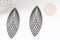 Pendentif estampe filigrane feuille ovale laiton noir 40x16mm, x2 (G3702)