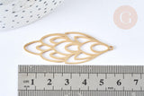 Pendentif estampe filigrane fleur acier inoxydable 201 doré 52mm, Pendentif léger création de bijoux, x1 G7254