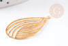 Pendentif estampe filigrane goutte acier inoxydable 304 doré texturé 32x18mm, x2 (G9201)