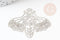 Pendentif estampe filigrane papillon acier argenté 32x44mm,x2 (G4109)