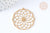 Pendentif estampe filigrane polygone fleur acier inoxydable 201 doré 35.5mm, x1 (G7253)