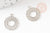 Pendentif estampe filigrane rond évidé motif géométrique laiton platine 14mm, Pendentif léger création bijoux argent, x2 (G9295)