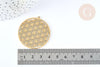 Pendentif estampe filigrane rond fleur de vie acier inoxydable 201 doré 42mm, création bijoux acier inoxydable, x1 G7256