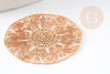 Pendentif estampe filigrane rond fleur laiton doré 30mm, Pendentif très fin et léger pour création de bijoux DIY x2 G9205