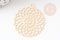 Pendentif estampe filigrane rond fleur laiton doré 30mm, Pendentif très fin et léger pour création de bijoux, x2 G9276