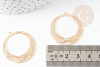 Pendentif estampe filigrane rond laiton doré 31.5mm,x2 (G4442)