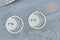 Pendentif estampe filigrane soleil acier 201 inoxydable platine 32.5mm x2 (G8019)