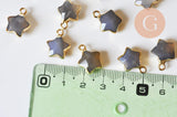 Pendentif étoile agate naturelle grise facettes, rubis sur zoisite naturelle,17mm x1 (G5633)