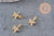 Pendentif étoile doré cristal zircon, pendentif doré,porte-bonheur,laiton dore,bijou constellation,11.5mm, x1 (G4062)