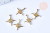 Pendentif étoile du nord laiton brut 13.5mm, x2 (G6533)