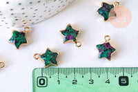 Pendentif étoile rubis sur zoisite naturelle facettes,rubis sur zoisite naturelle, pendentif étoile,17mm, x1 (G5635)