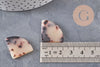 Pendentif éventail beige acétate, perle acétate,connecteur plastique, 21.5mm x5 (G0063)