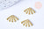 Pendentif éventail rayons soleil laiton brut 15x10mm, x2 (G6445)
