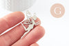 Pendentif fée clochette d'ange acier 201 inoxydable platine 41mm, x1 (G9803)