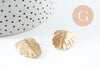 Pendentif feuille laiton, breloque laiton brut, bijou laiton,feuille monstera, bijoux,pendentif laiton brut,,22mm, x2 (G0912)