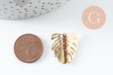Pendentif feuille laiton, breloque laiton brut, bijou laiton,feuille monstera, bijoux,pendentif laiton brut,,22mm, x2 (G0912)