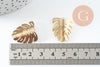Pendentif feuille laiton, breloque laiton brut, bijou laiton,feuille monstera, bijoux,pendentif laiton brut,,22mm, x2 (G0912)