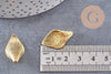 Pendentif feuille laiton brut,breloque laiton brut, pendentif feuille, bijoux,pendentif laiton brut, 25mm, x2 (G3085)