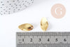 Pendentif feuille laiton doré 17.5mm, feuille dorée pour création bijoux, x2 (G10044)