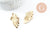 Pendentif feuille laiton plié,breloque laiton brut,bijoux,pendentif laiton brut,45mm, x2 (G4621)