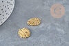 Pendentif feuille monsterosa acier 201 doré inoxydable 17mm, x1 (G5690)