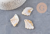 Pendentif feuille nacre jaune naturelle,perle feuille,nacre naturelle,coquillage blanc,création bijoux,35mm, x1, G0911