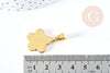 Pendentif fleur acier 304 inoxydable doré à graver 23mm, x1 (G8719)