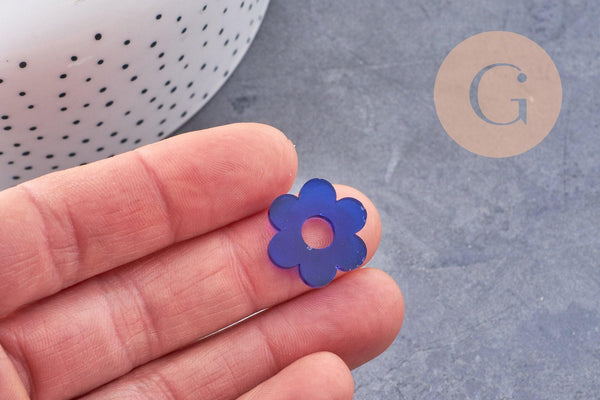 Pendentif fleur acrylique 20mm, x4 (G10271)