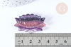 Pendentif fleur de lotus pierre fluorite naturelle 23mm, x1 (G7665)