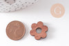 Pendentif fleur en bois brut contreplaqué 20mm, x6 (G10530)
