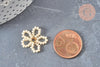Pendentif fleur en perles de rocaille en verre, pendentif fleur, fleur en rocailles, 19mm,x1, G6825
