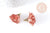 Pendentif fleur soie rose corail zamac doré 29-36mm, création bijou fleur en tissu, x2 (G8990)