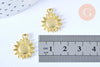 Pendentif fleur tournesol zamac doré 18.6mm, x1 (G5868)