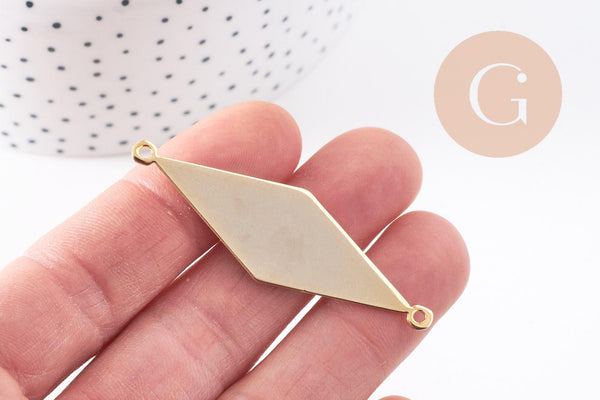 Pendentif géométrique texturé laiton doré 16K,pendentif doré pour création bijoux DIY, x1 (G8930)