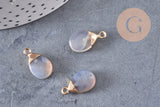 Pendentif goutte agate grise naturelle 17-19mm, x1 (G2789)