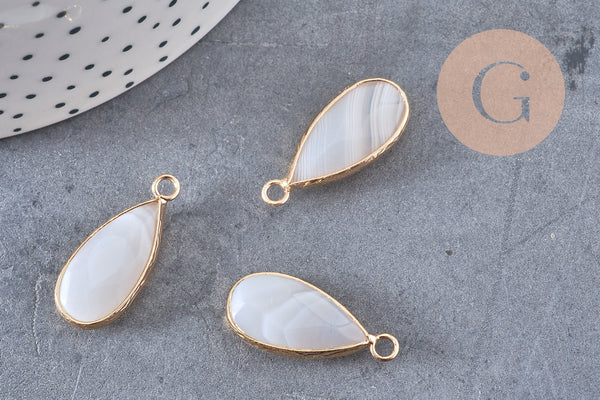 Pendentif goutte agate grise,pendentif bijoux, pendentif agate,pendentif pierre, agate naturelle,agate grise,26mm G5175