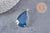 Pendentif goutte agate naturelle bleu support laiton doré 32mm, x1 (G2040)