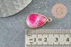 Pendentif goutte agate naturelle rose 23.5mm, x1 (G4510)