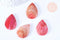 Pendentif goutte agate naturelle rose 40-44mm pendentif pierre agate naturelle ,bijoux en pierre naturelle, x1 (G8384)